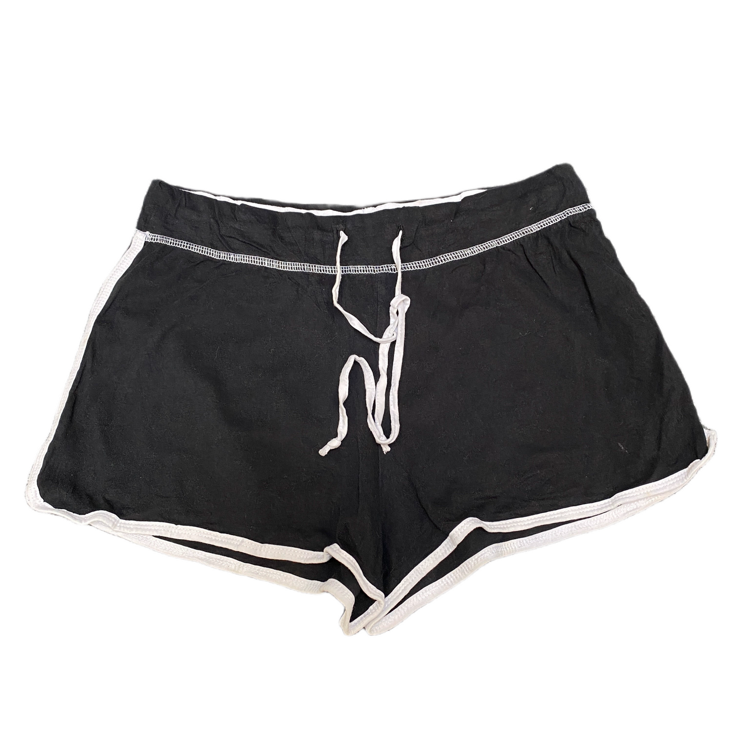 Running Sprinter Shorts Womens L 30" Waist Black Velvet Athletic Gym Drawstring