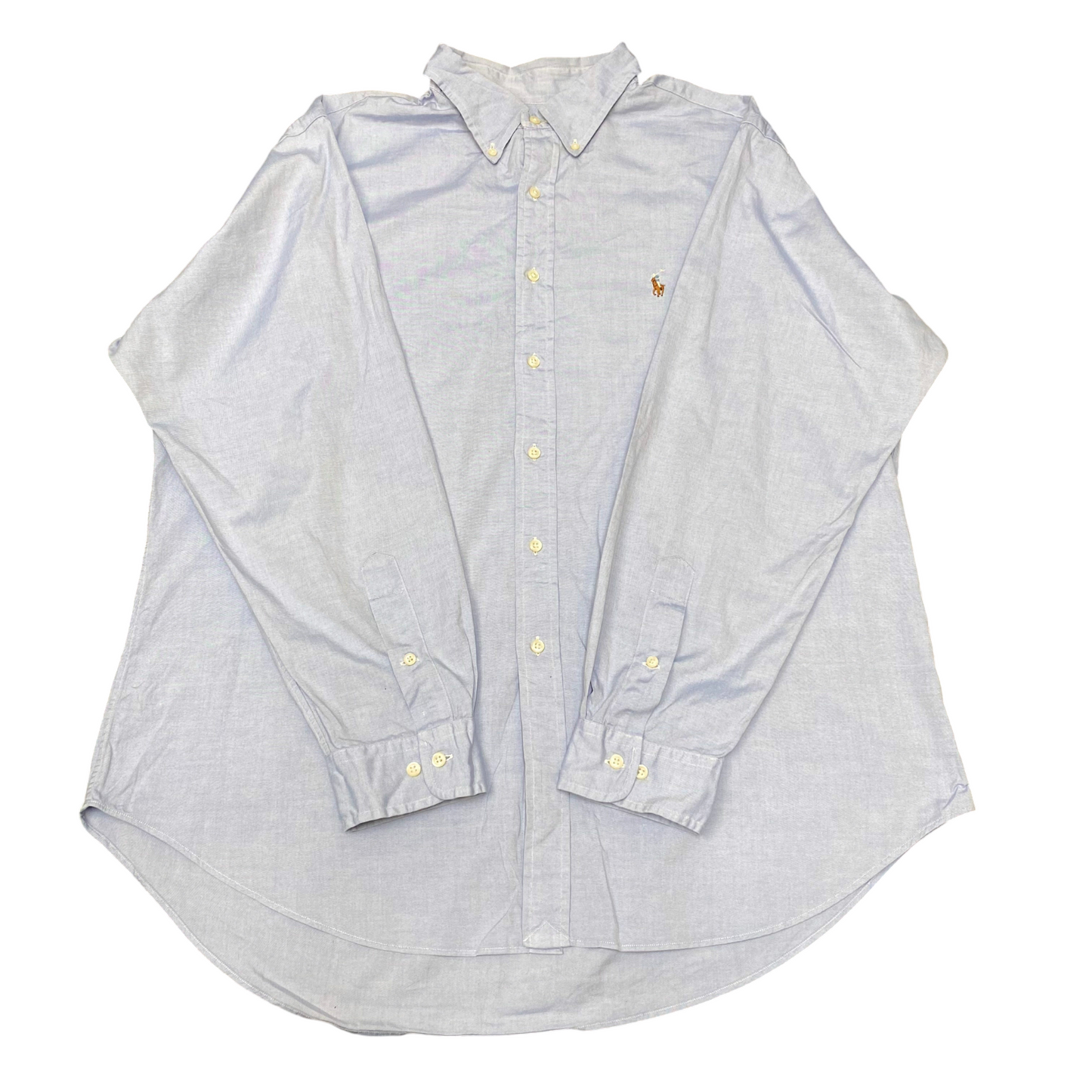 Ralph Lauren Formal Shirt Mens XL Blue Classic Fit Long Sleeve Pony Button Down