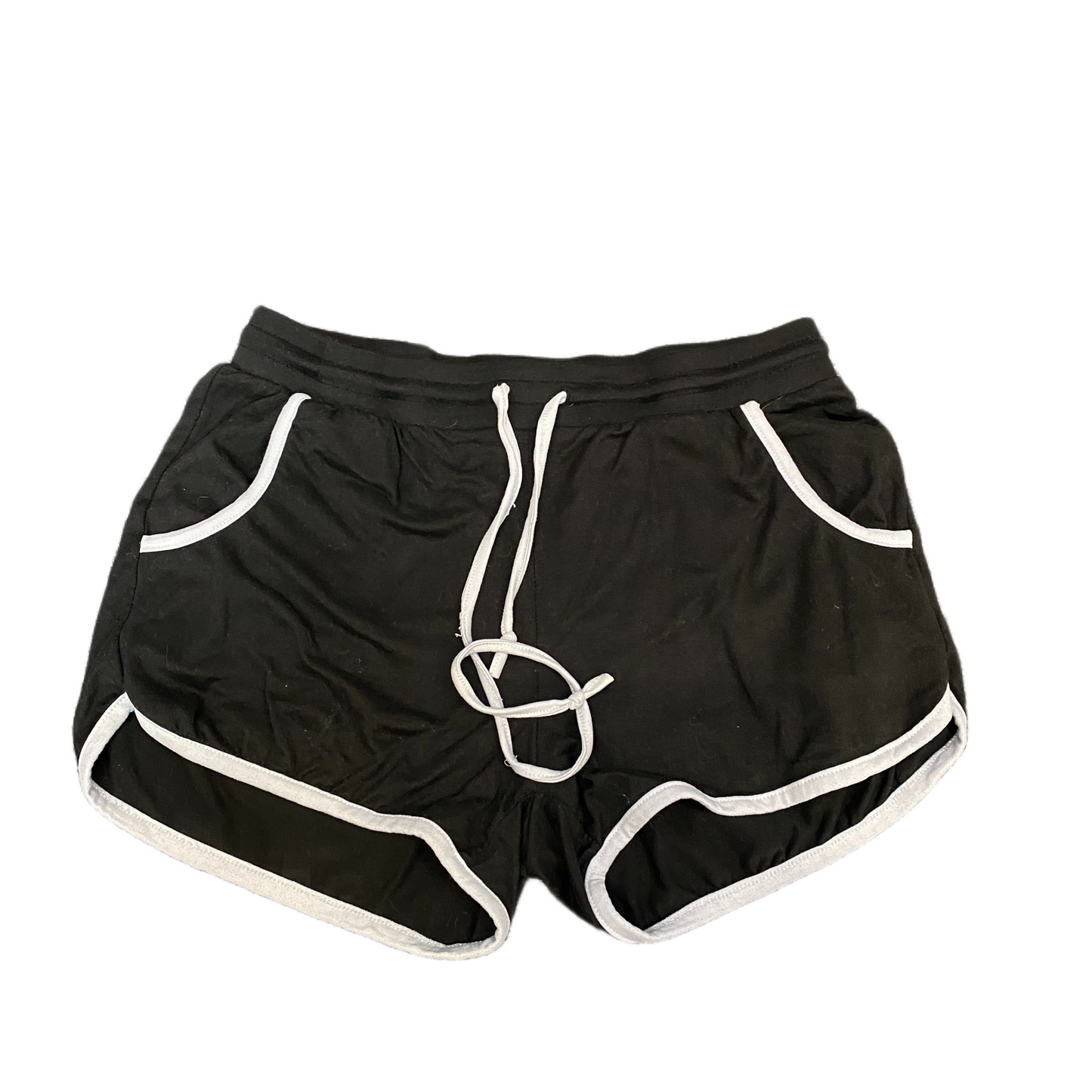 Running Sprinter Shorts Women S 27" Waist Black Athletic Gym Workout Dolphin Hem