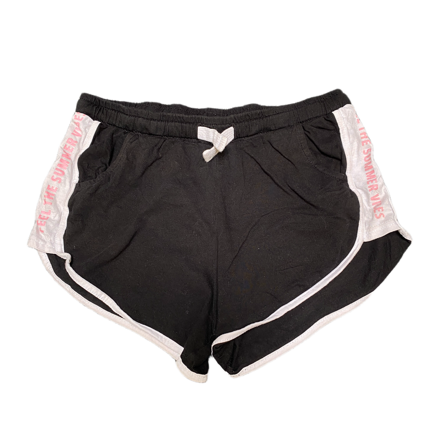 Running Sprinter Shorts Womens M 26" Waist Black Athletic Gym Workout Drawstring