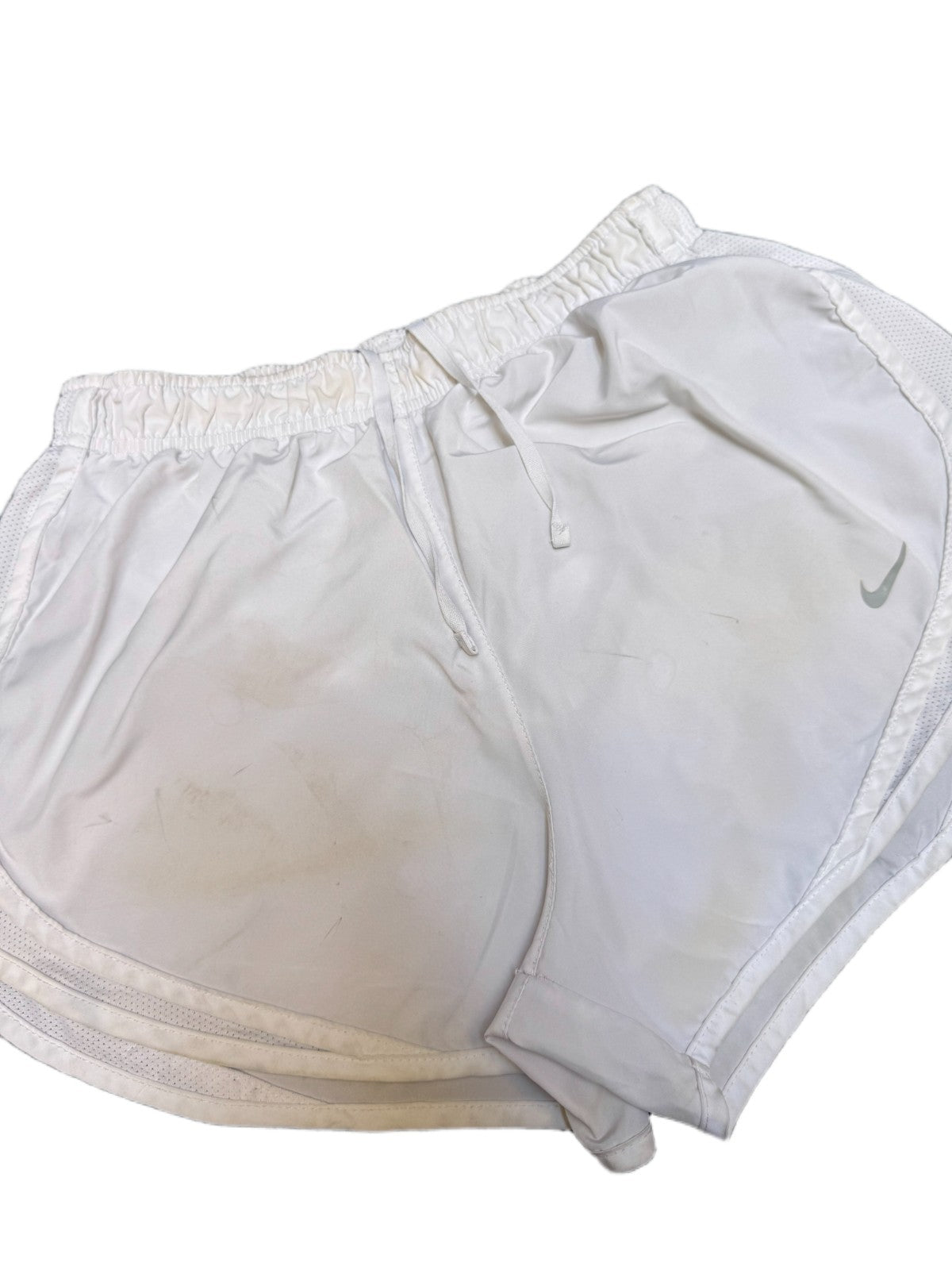 Nike Dri-FIT Running Shorts Fits as Womens Small 25" Waist White Dolphin Hem
