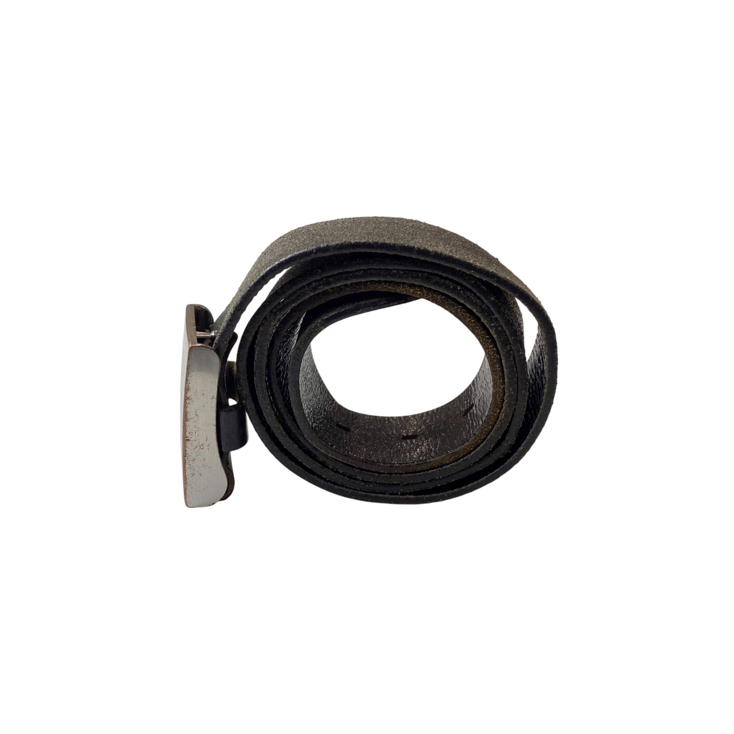 Tom Tailor Waist Belt Mens Black Real Leather Formal Flip Top Buckle Size 43 in