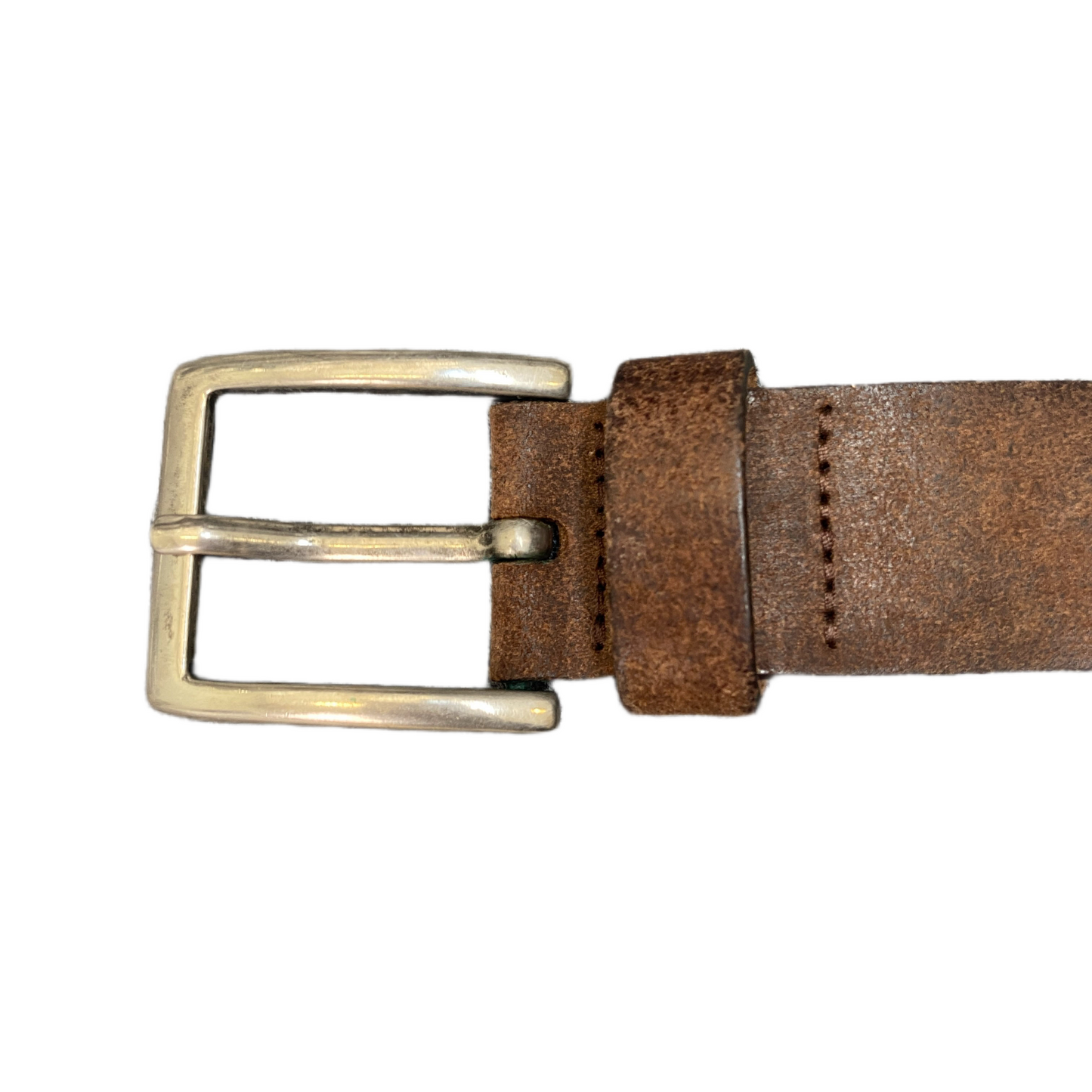 Waist Belt Mens XL Brown Leather Adjustable Silver Pin Buckle 41.5 inches