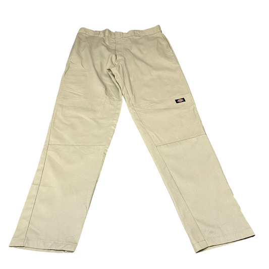 Dickies Flex Work Pants Men XL Beige Double Knee Cell Phone Pockets Straight Leg