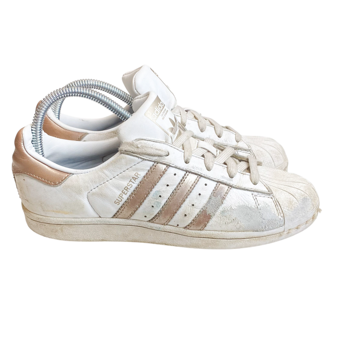 Adidas Superstar 80s Primeknit Sneakers Womens UK 5 White Cyber Metallic Low Top