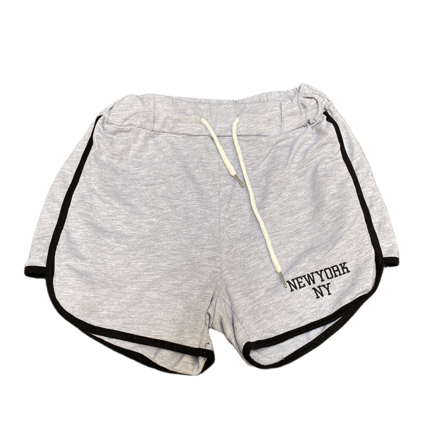 Running Sprinter Shorts Womens S 24" Waist Grey Athletic Gym Workout Dolphin Hem