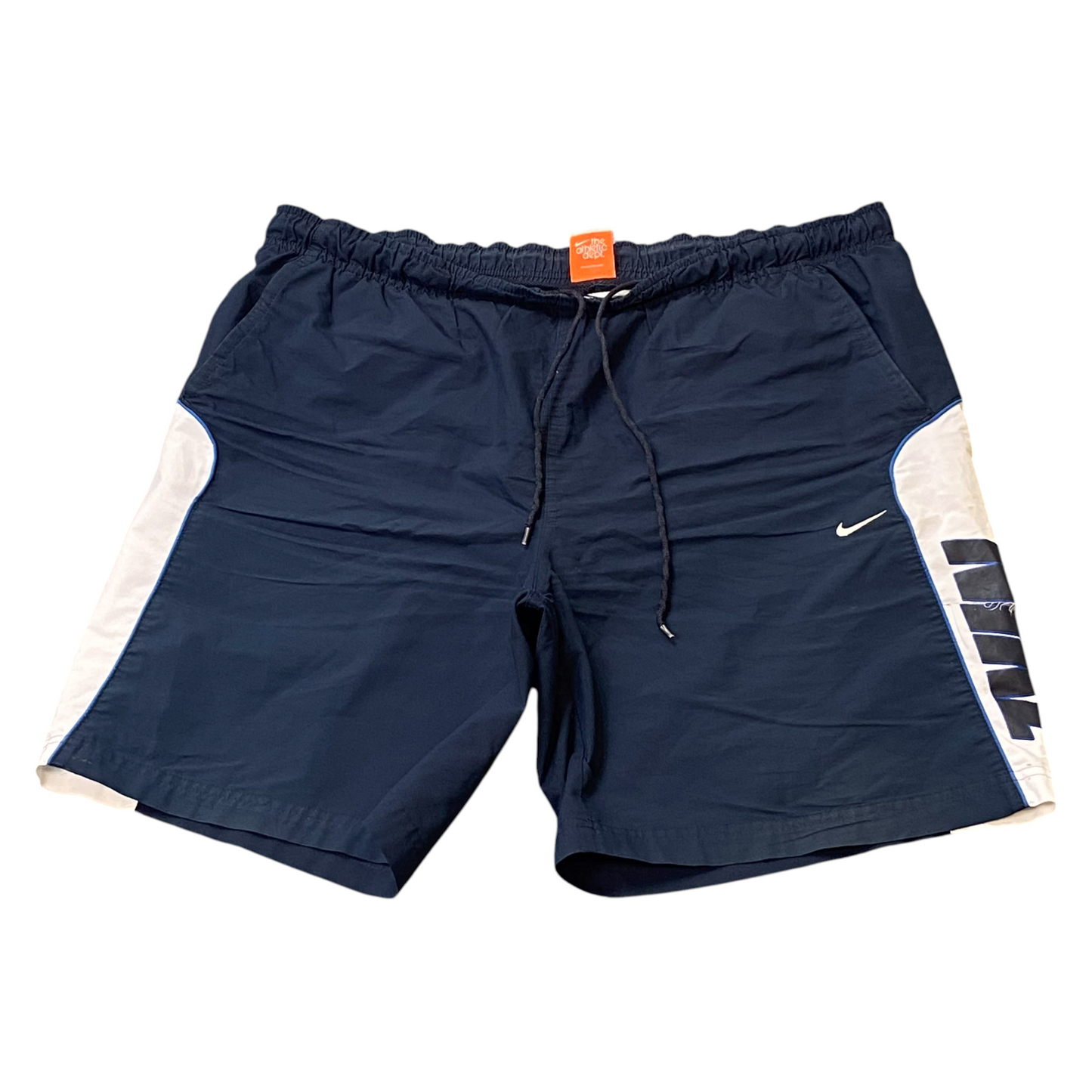 Nike Shorts Mens XL Blue Thermal Lined Swoosh Logo Elastic Waist Athletic Dept