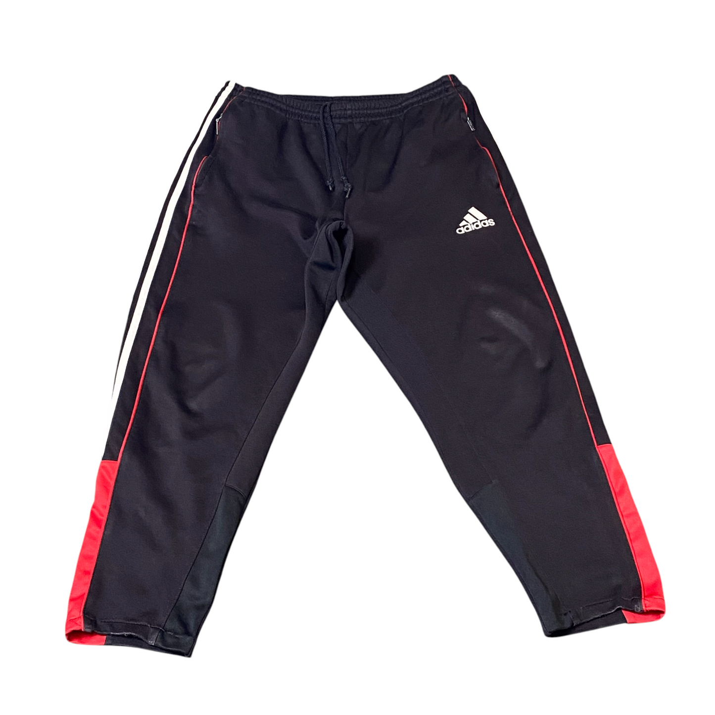 adidas Joggers Womens Large Black 3 Stripes Panel Logo Elastic Waist Track Pants