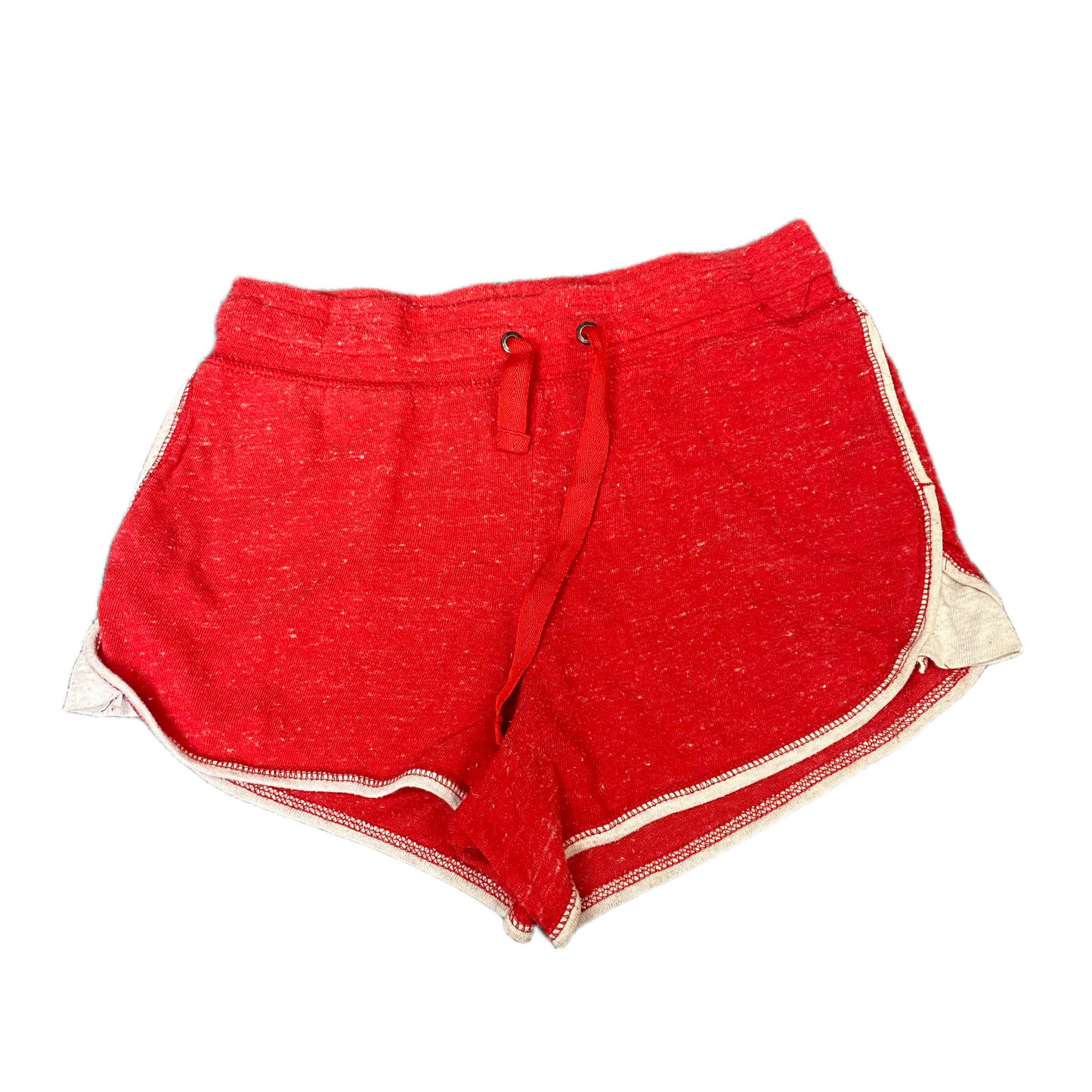 Running Sprinter Shorts Womens XS 28" Waist Red White Gym Workout Dolphin Hem