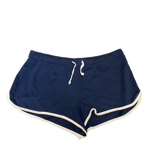 Running Sprinter Shorts Womens 2XL 35" Waist Blue White Athletic Fit Dolphin Hem