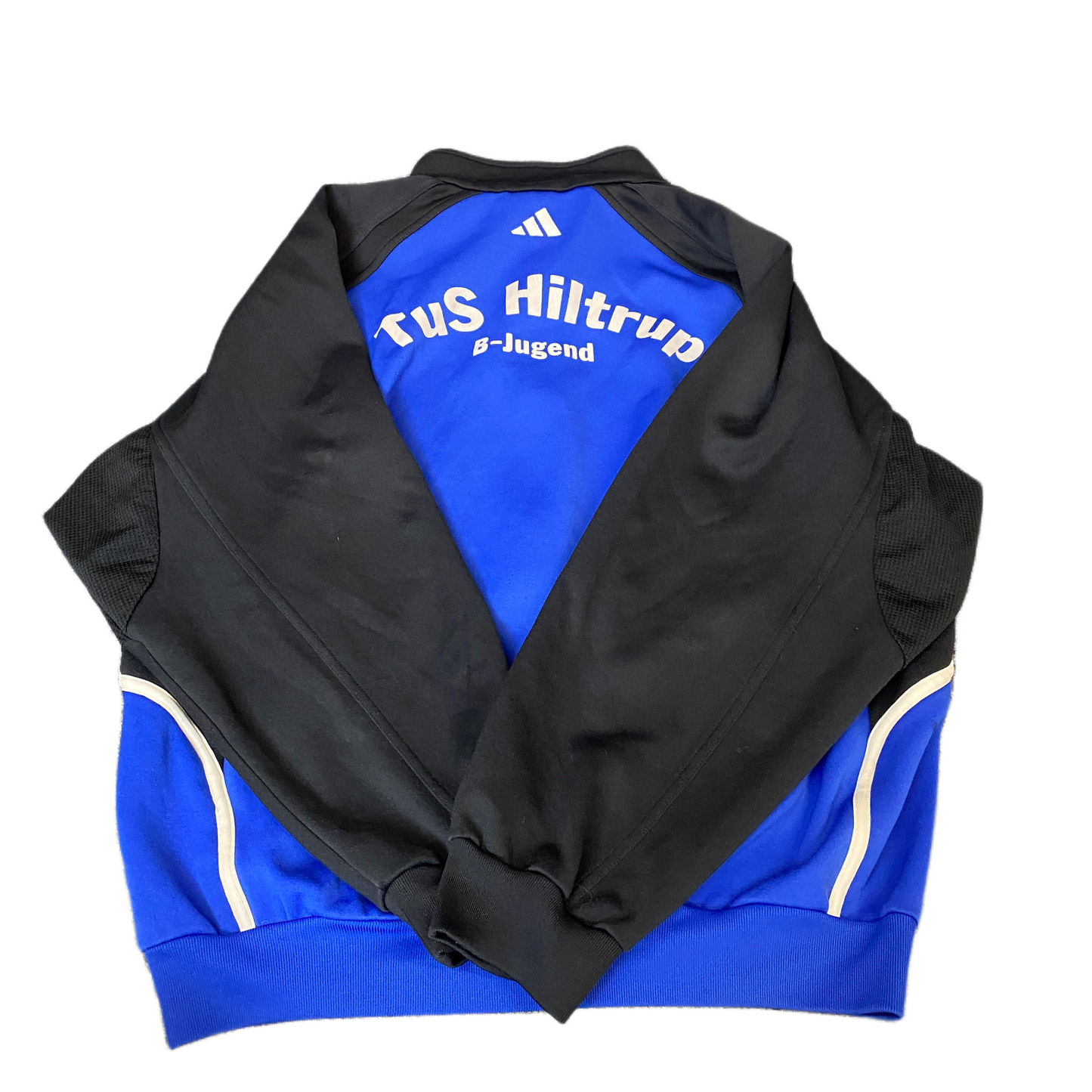 Vintage Adidas Track Jacket Mens XL Blue Black Long Sleeve Mesh Elbow Full Zip