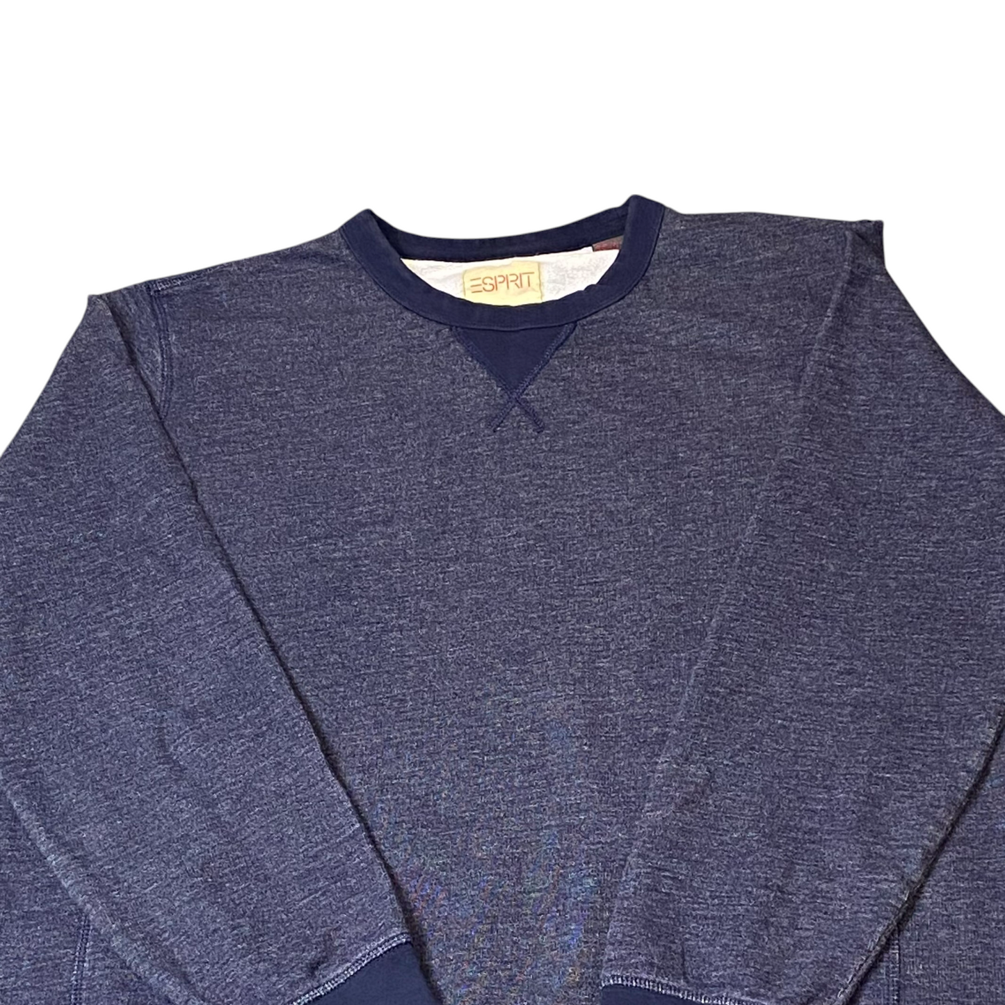 Esprit Sweatshirt Mens 2XL Blue Knit Regular Fit Long Sleeve Crew Neck Pullover