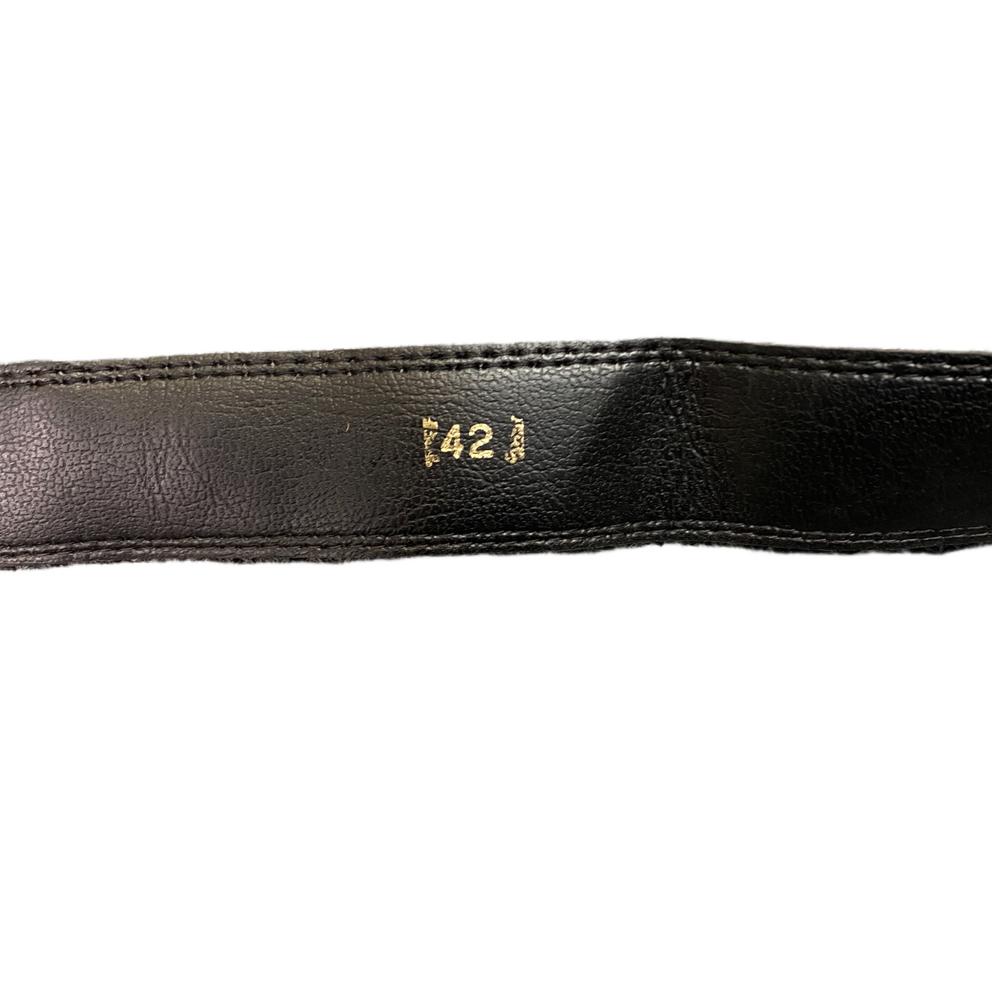 Vintage Women Brown Textured Suede Leather Belt Gold Tone Pin Buckle 35.5 inches