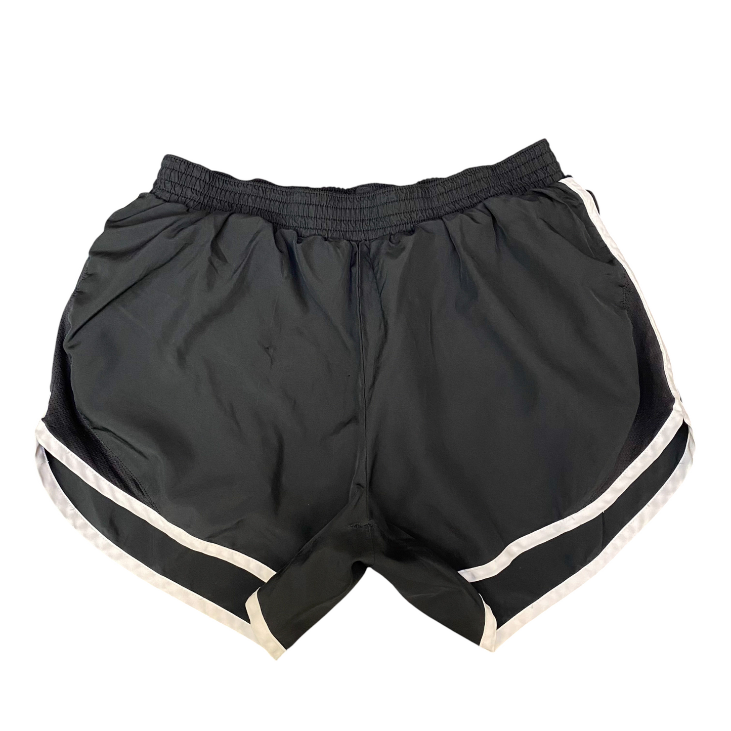 Running Sprinter Shorts Women Medium Black Gym Workout Elastic Waist Dolphin Hem