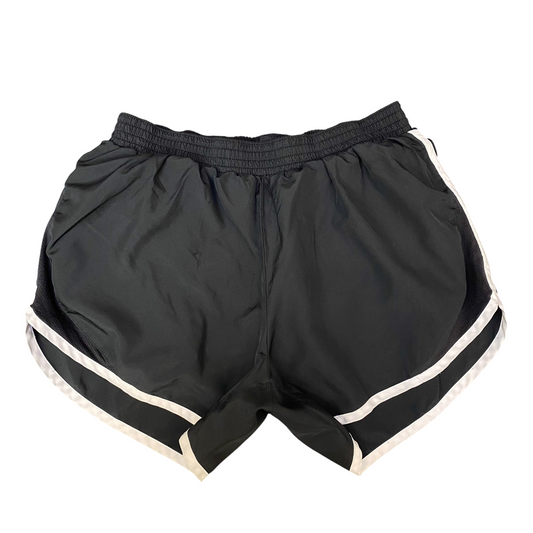 Running Sprinter Shorts Women Medium Black Gym Workout Elastic Waist Dolphin Hem