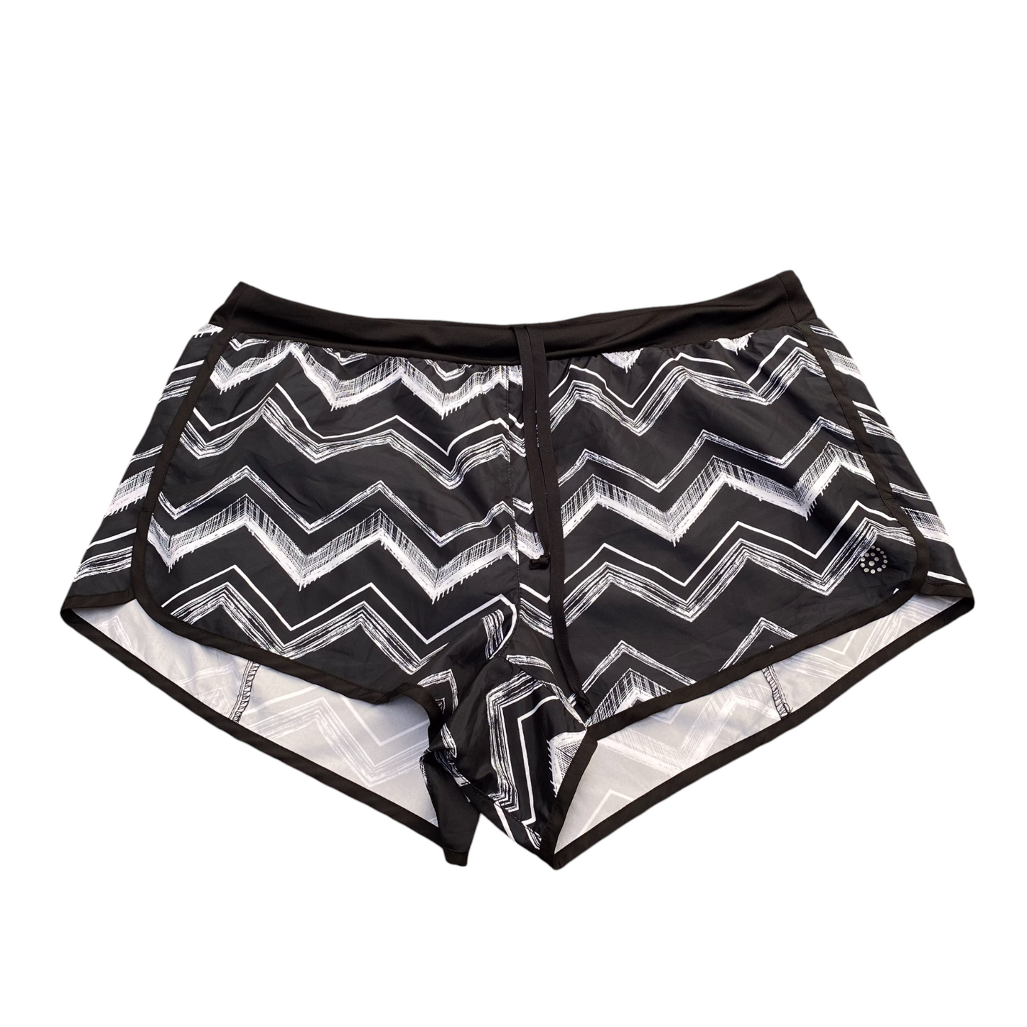 Running Sprinter Shorts XL Black Chevron Stretch Elastic Waist Athletic Fit