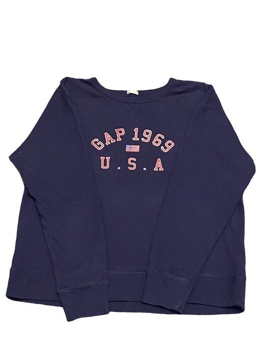 GAP 1996 USA Sweatshirt Logo Navy Womens L