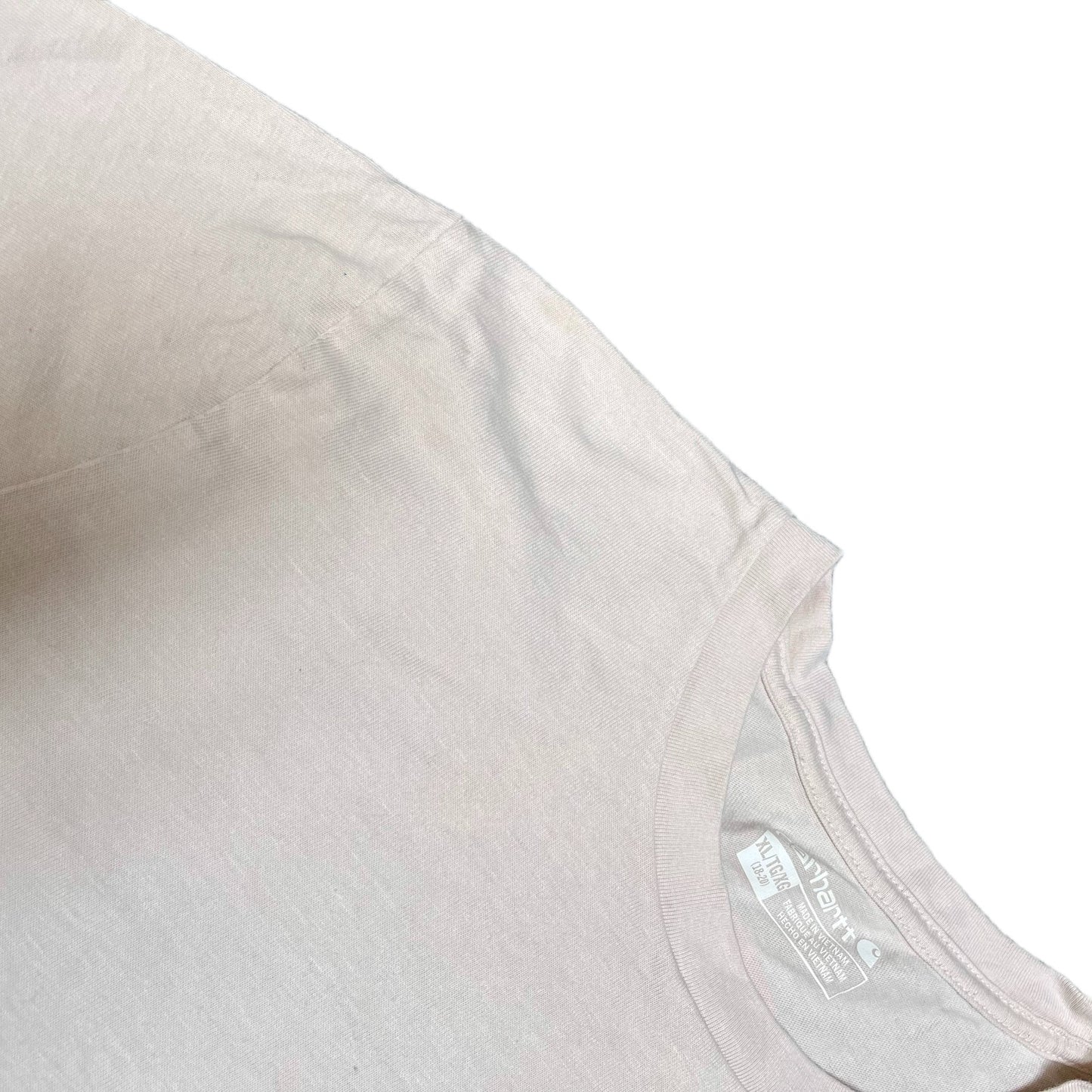 Carhartt Pocket T-Shirt Womens M Light Pink Graphic Logo Short Sleeve Summer Tee