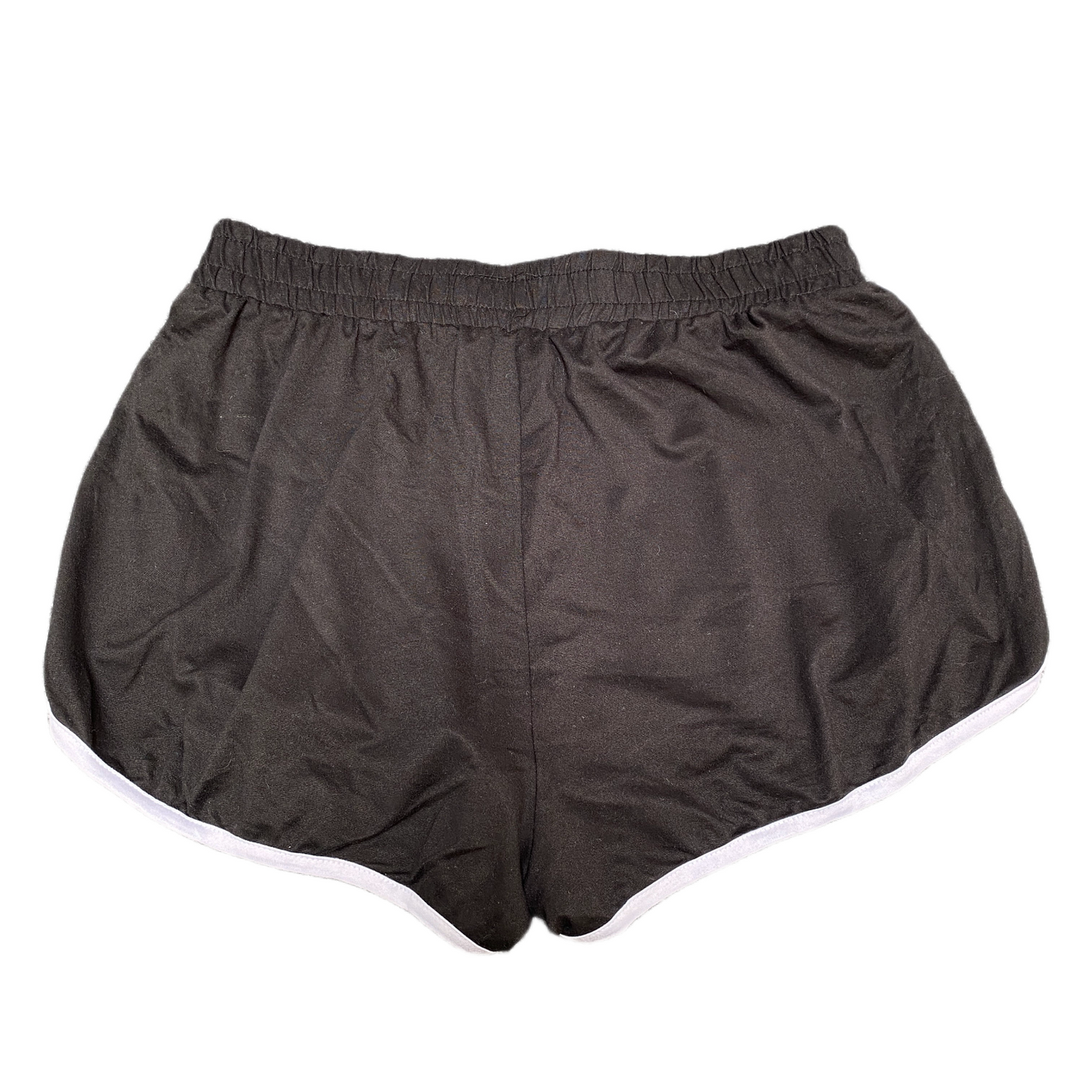 Running Sprinter Shorts Women L 30" Waist Black Athletic Gym Workout Dolphin Hem
