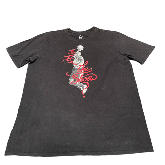 Jordan T-Shirt Mens Fits as XL Black Graphic Stretch Short Sleeve Crew Neck