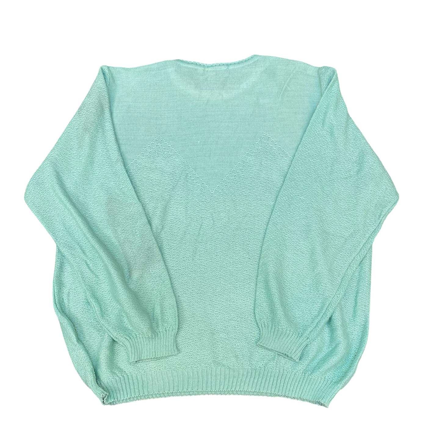 Jumper Womens Large Blue Knit Embroidered Long Sleeve Round Neck Pullover