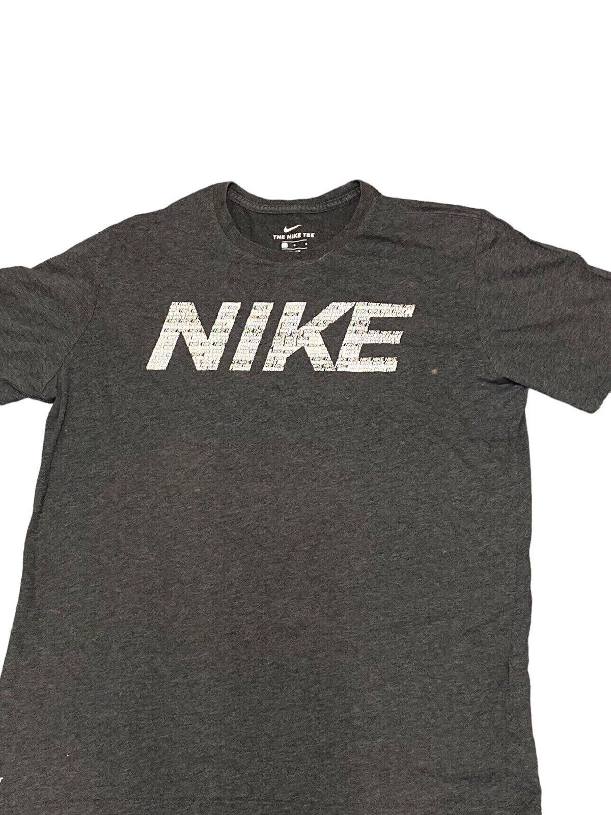 Nike Spell out T-Shirt Grey Mens L Chest Logo