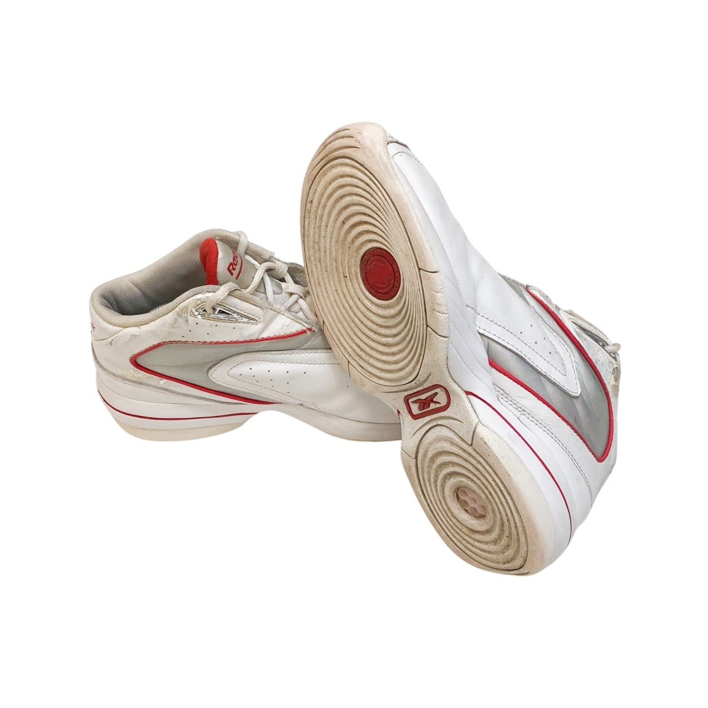 Reebok Hexalite Basketball Shoes Mens 7 White Red Leather Isolation Performance