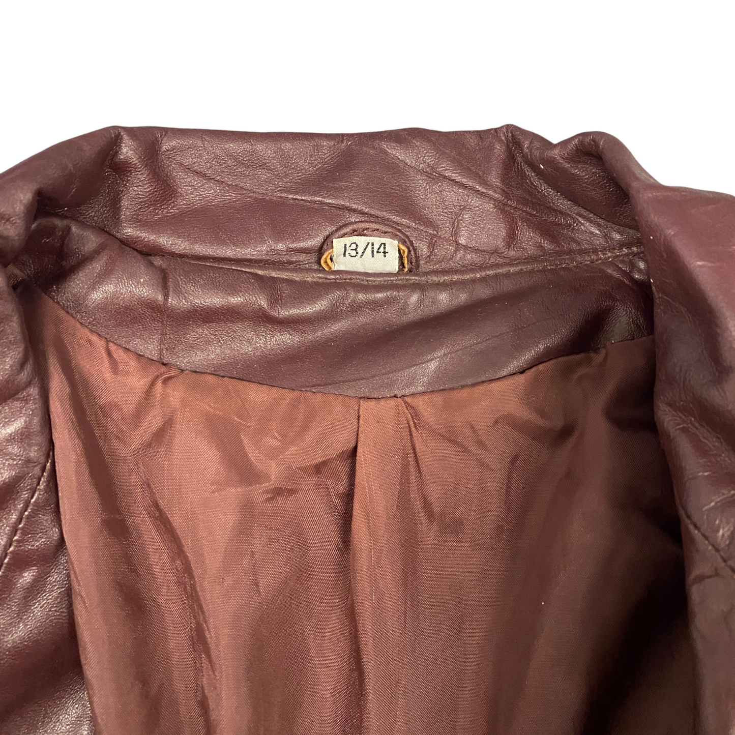 Womens Faux Leather Blazer Jacket Medium Brown Lined Notch Lapel Single Breasted