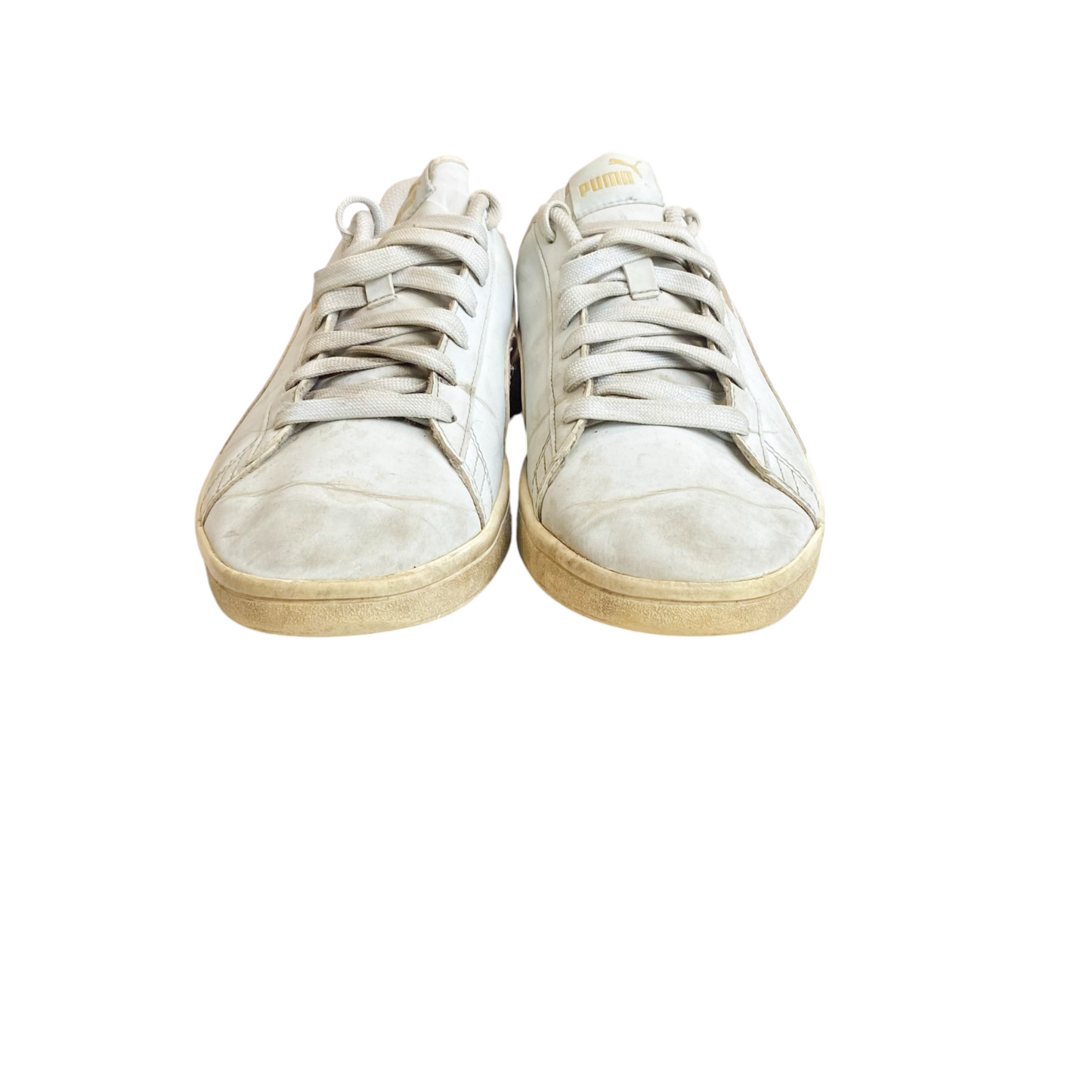 Puma Smash V2 Buck Trainer Low Sneakers Men's 8 White Synthetic Lace Up Comfort