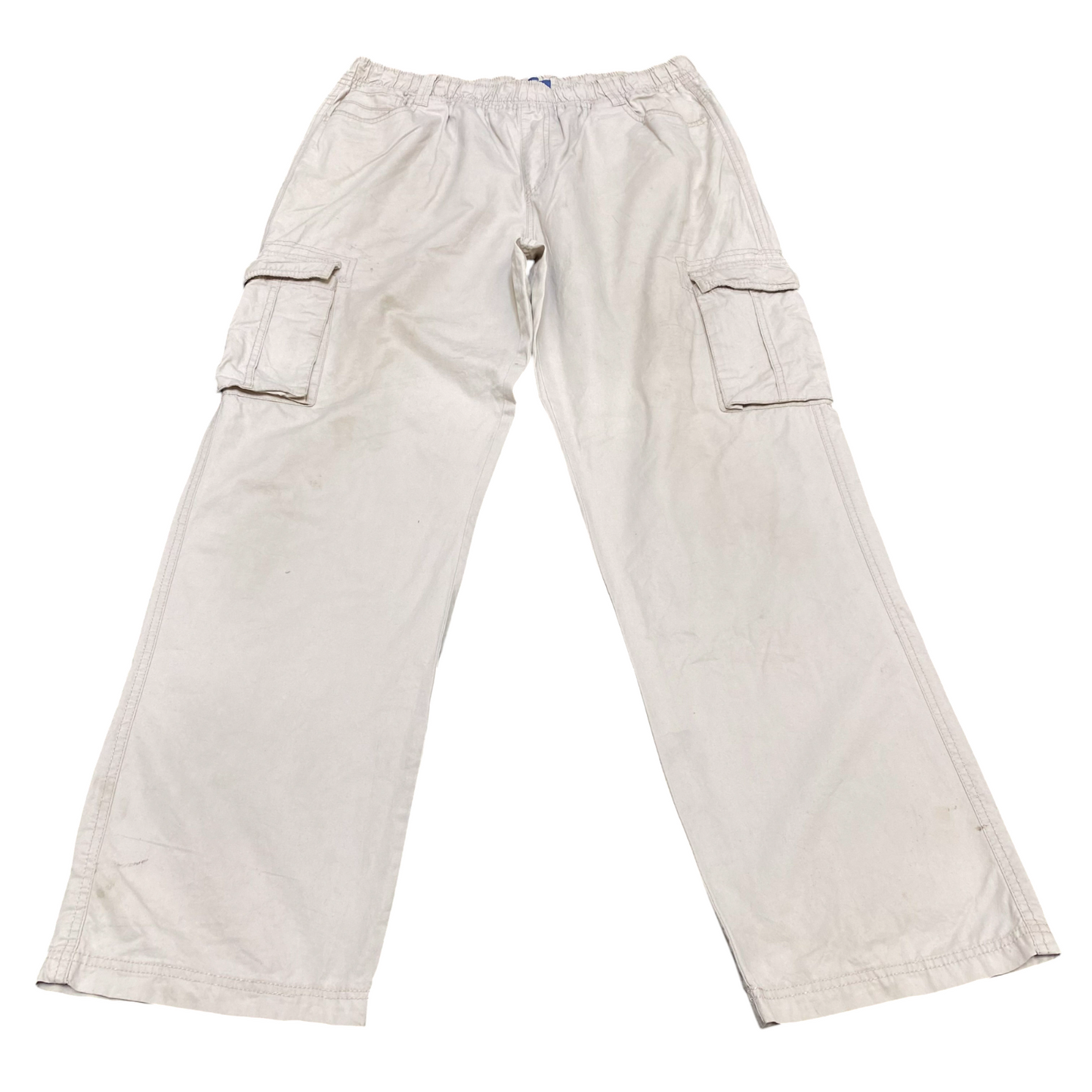 Highlander Cargo Pants Mens XL Beige Pockets Straight Relaxed Fit Drawstring