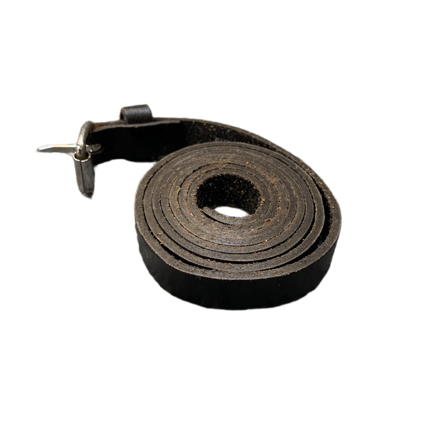 Waist Belt Mens Medium Brown Leather Adjustable Silver Roller Buckle 41.5 Inches