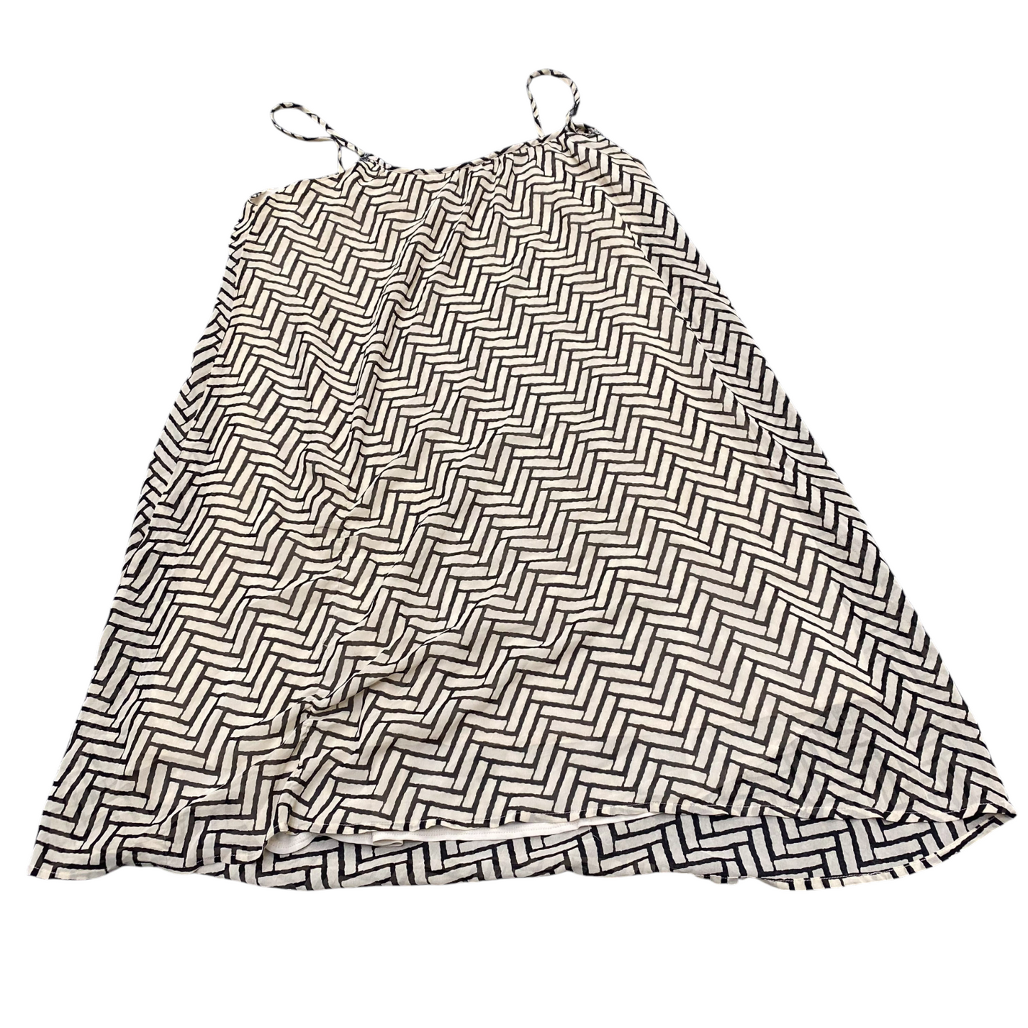 Esprit Shift Dress Womens XXL Yellow Black Chevron Square Neck Spaghetti Straps