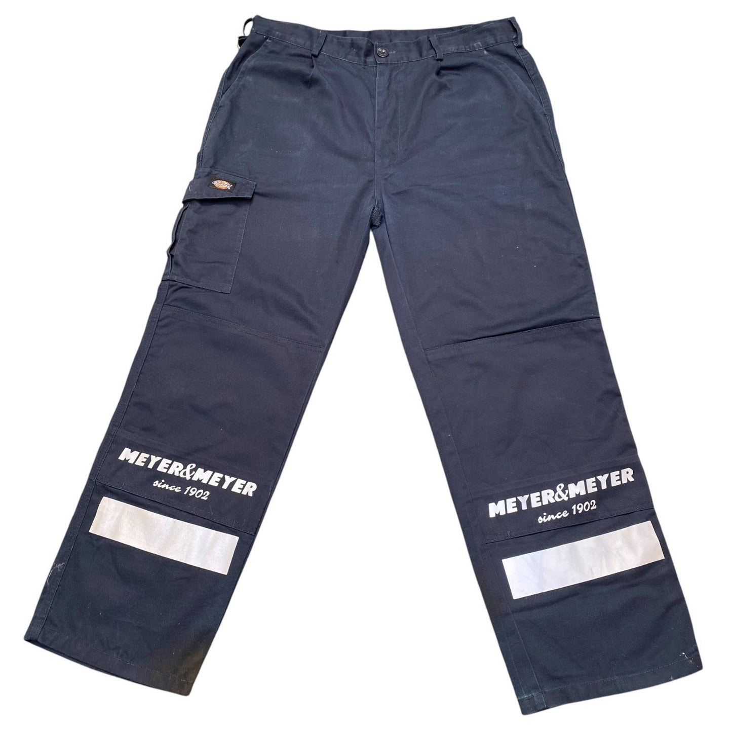 Dickies Cargo Trousers Mens XL Blue Pockets Double Knee Straight Fit Workwear