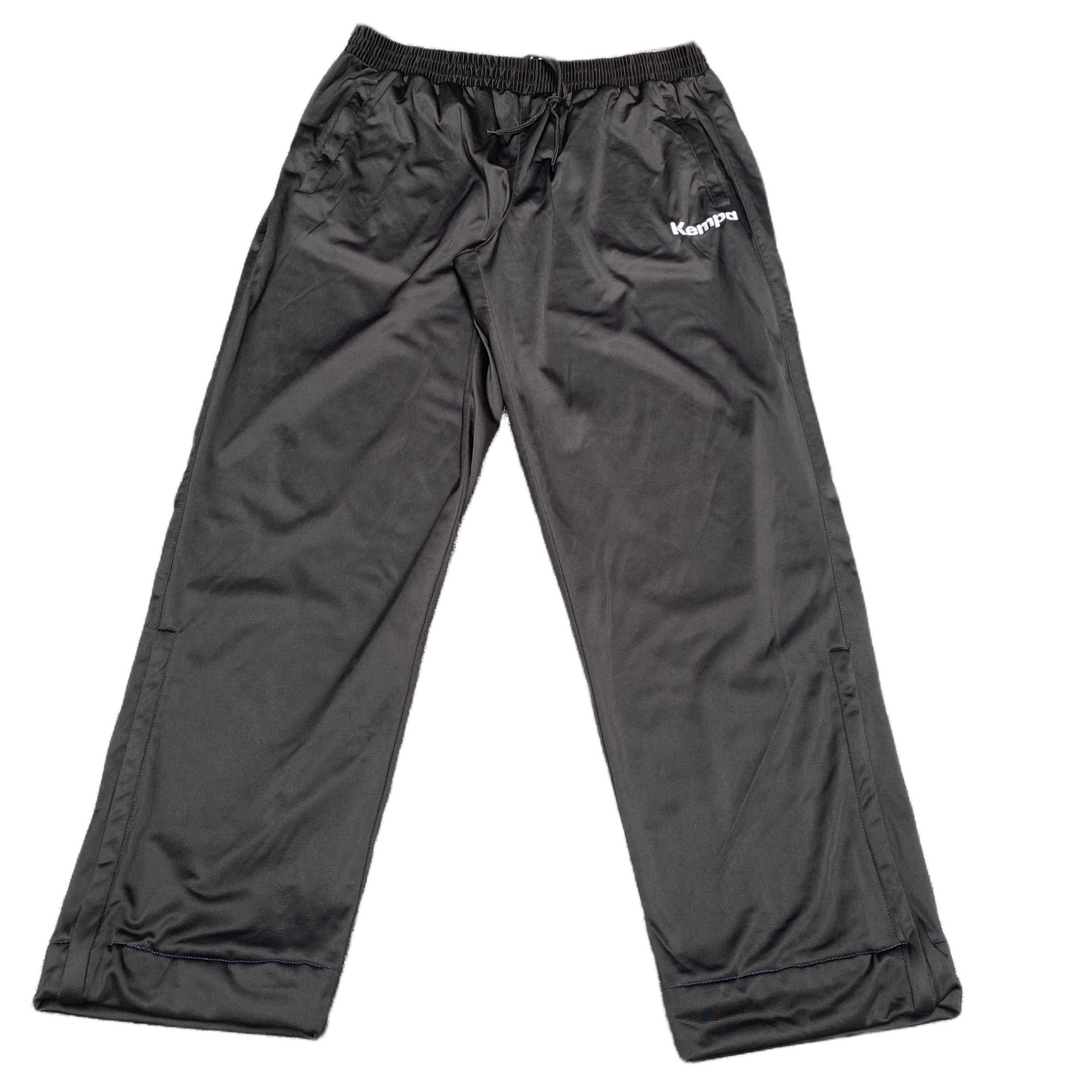 Kempa Joggers Fits as Mens 34" Waist Black Ankle Zip Gym Workout Track Trouser