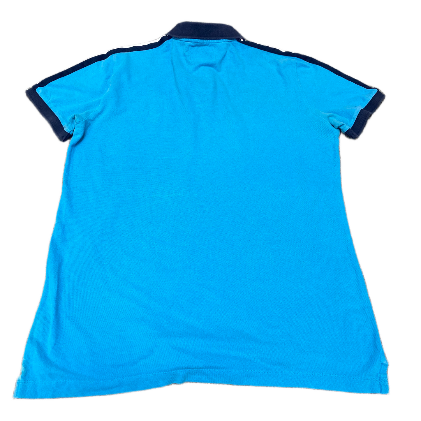 Express Pique Polo Shirt Mens Large Blue Modern Fit Stretch Golf Performance