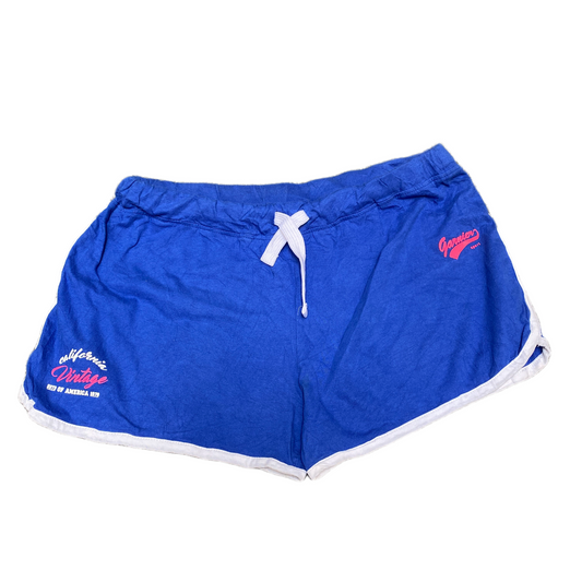 Running Sprinter Shorts Women XL 30" Waist Blue Athletic Gym Workout Dolphin Hem