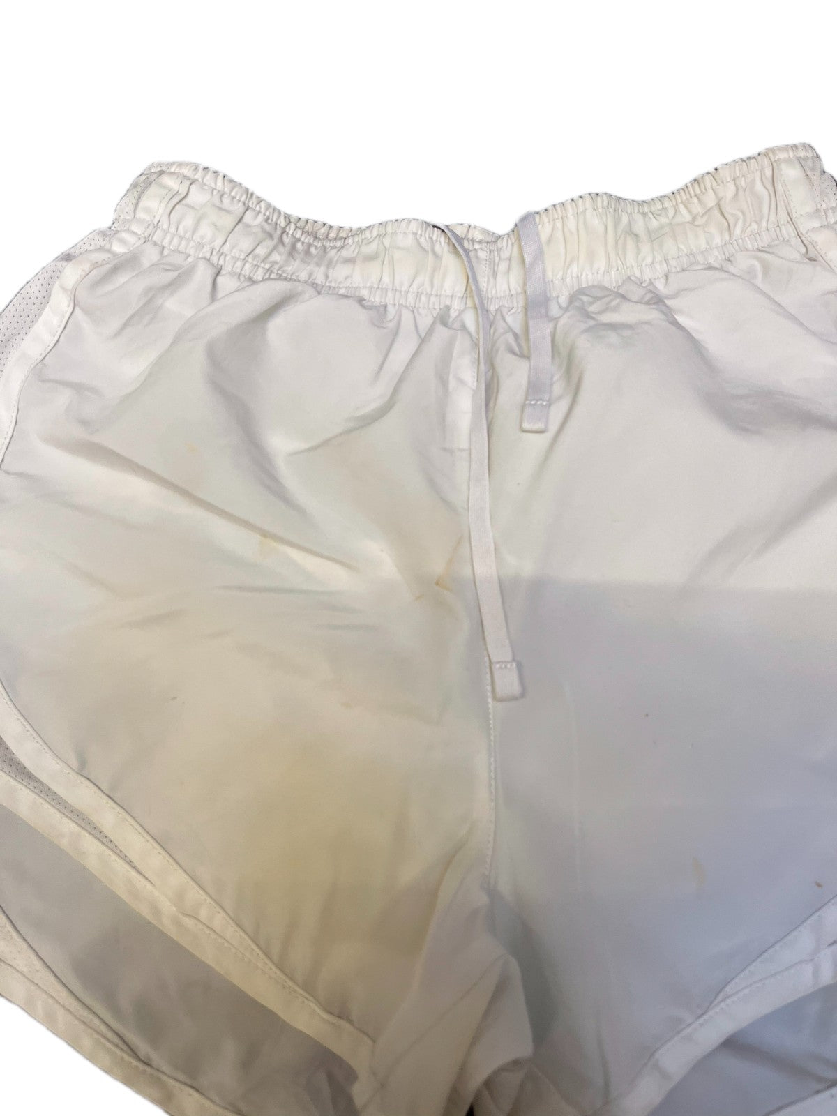Nike Running Shorts Fits as Womens Small 23" Waist White Performance Dolphin Hem