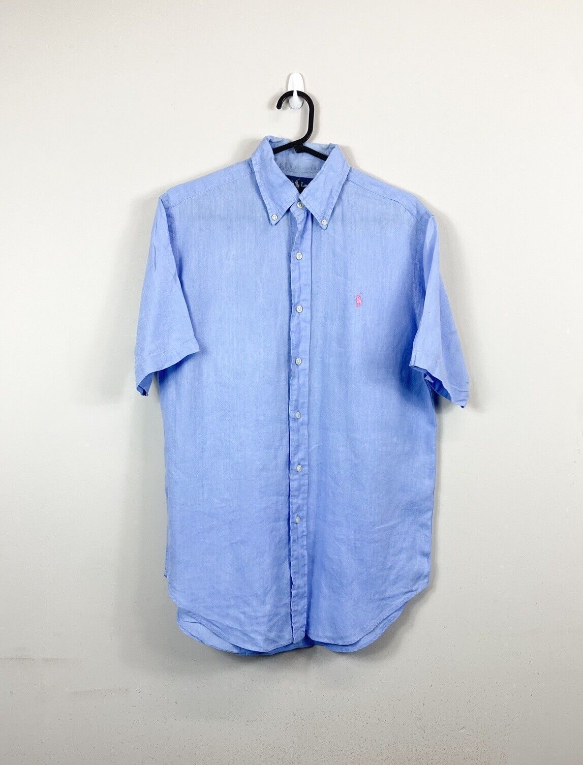 Ralph Lauren Buttoned Shirt Mens S Blue Short Sleeve Pony