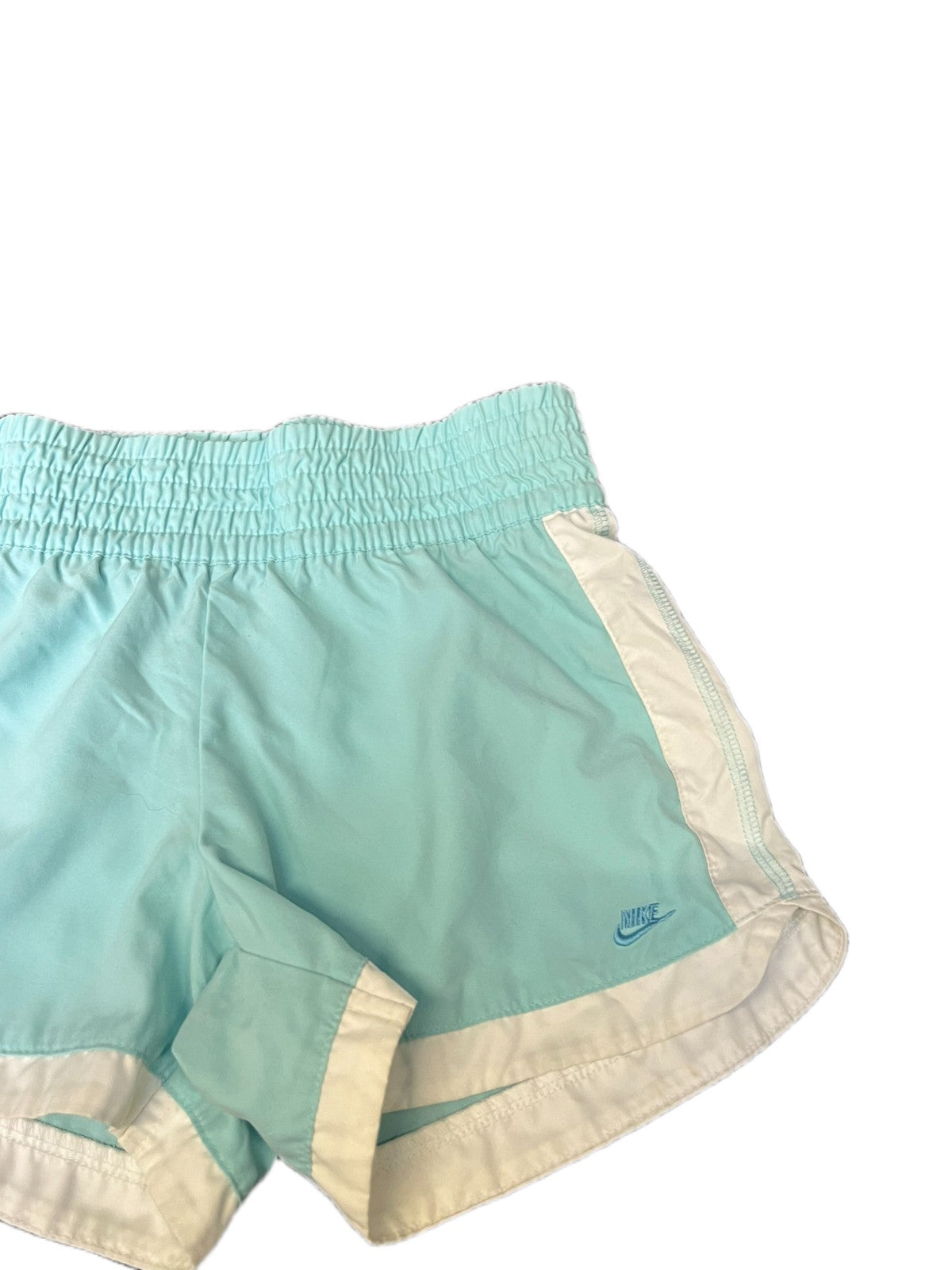 Nike Sportswear Athletic Gym Shorts Fits as Girls S 24" Waist Light Blue Pull On