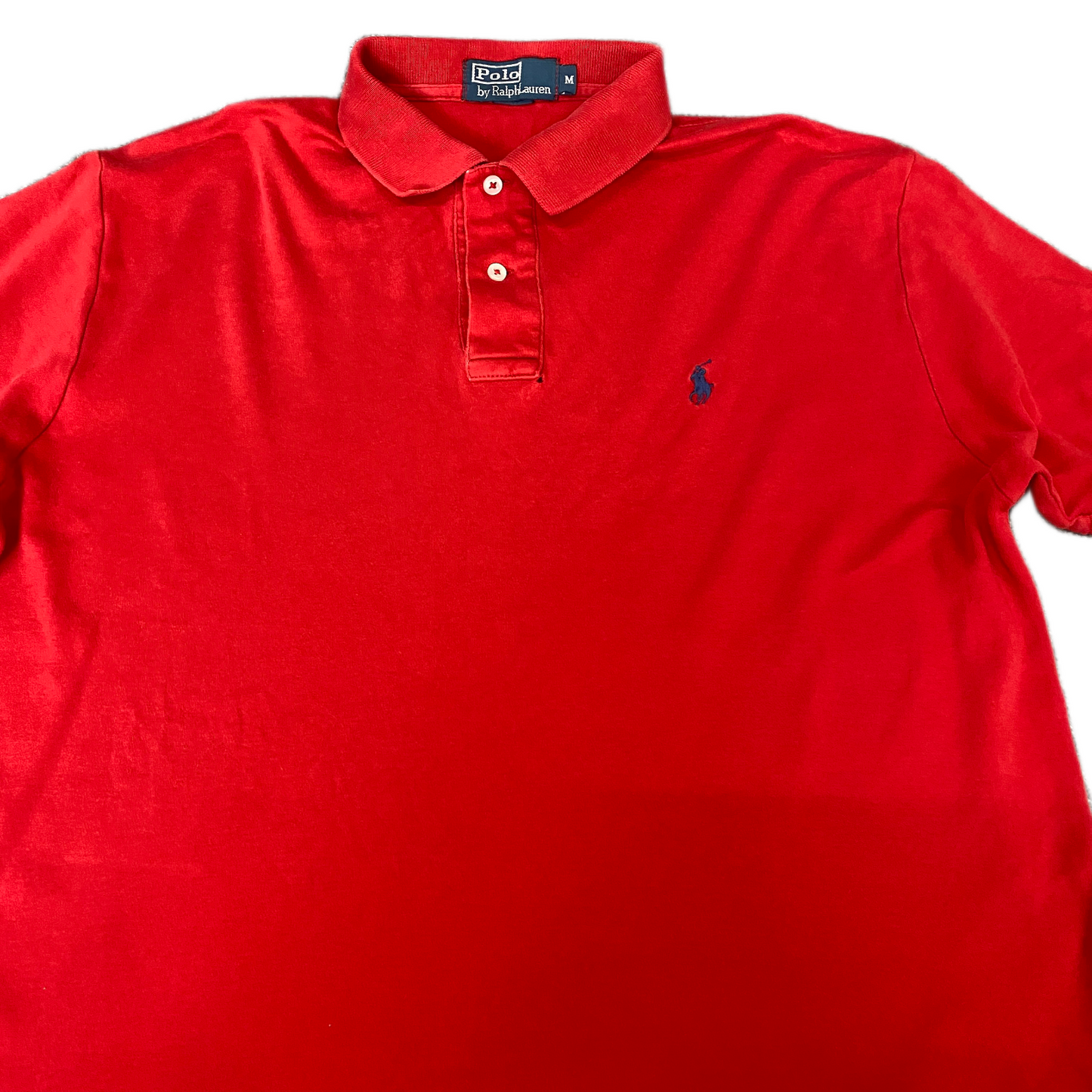 Ralph Lauren Polo Shirt Mens Medium Red Pony Logo Short Sleeve Collared Popover