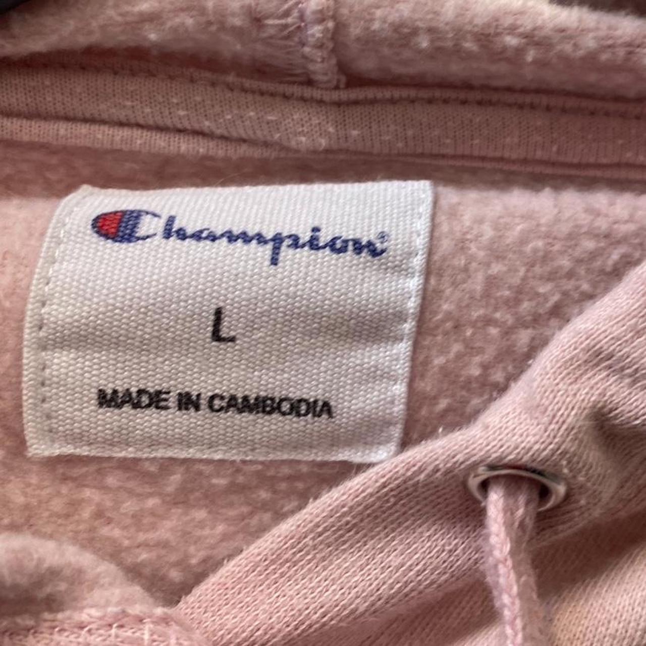 Vintage Champion Embroidered Hoodie Pink Women’s L