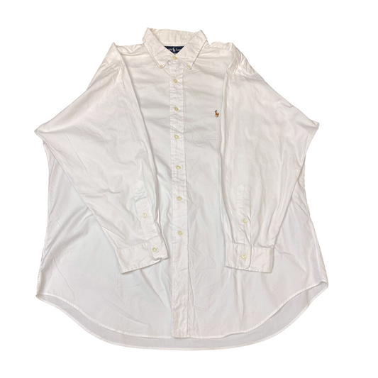 Ralph Lauren Formal Shirt Mens XL White Yarmouth Long Sleeve Pony Button Down