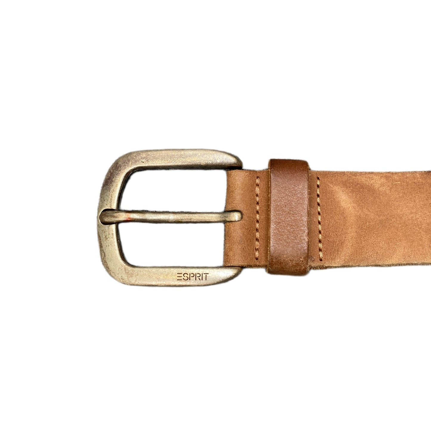 Esprit Waist Belt Mens Brown Leather Adjustable Silver Pin Buckle 42.5 Inches