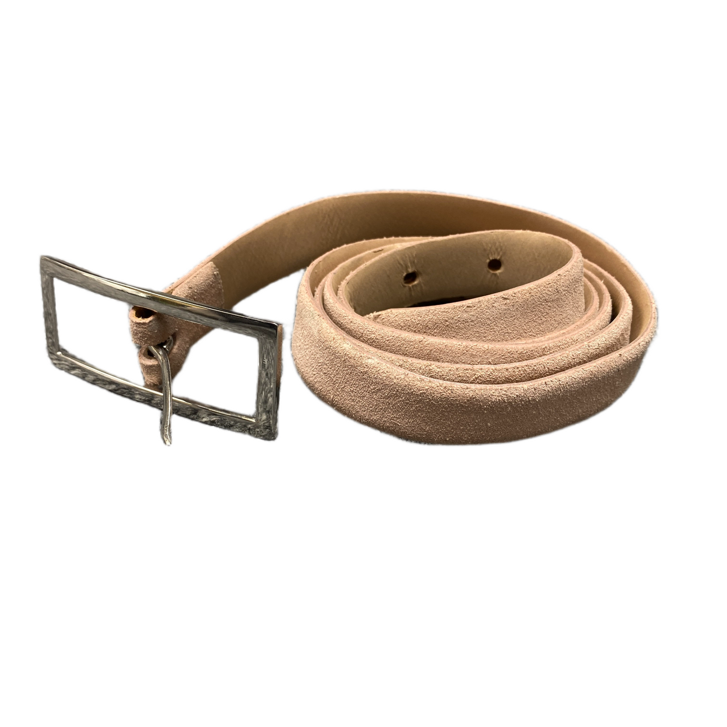 Gerry Weber Waist Belt Women Beige Suede Leather Silver Pin Buckle 37.5 Inches
