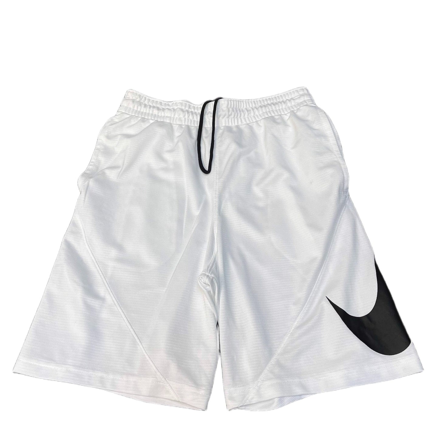 Nike Dri-FIT Athletic Shorts Men XS 28" Waist White Black Swoosh Logo Drawstring