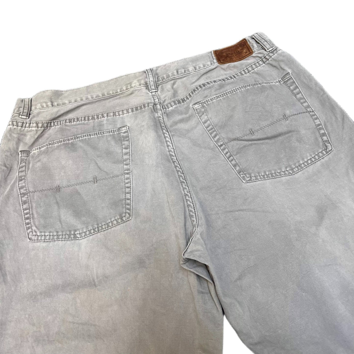 Polo Ralph Lauren Shorts Fits as Mens XL 35" Waist Grey Denim Embroidered Pony