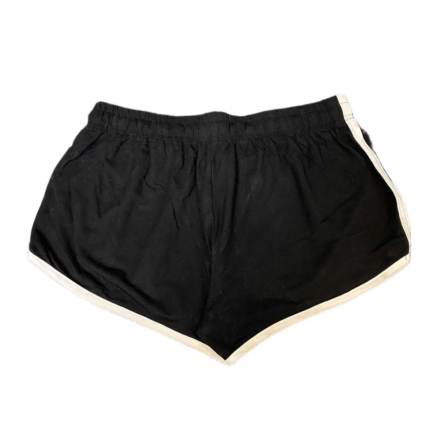 Running Sprinter Shorts Women L 27" Waist Black Athletic Gym Workout Dolphin Hem
