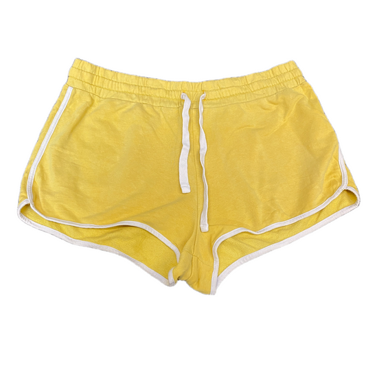 Running Sprinter Shorts Womens M 29" Waist Yellow Athletic Workout Dolphin Hem