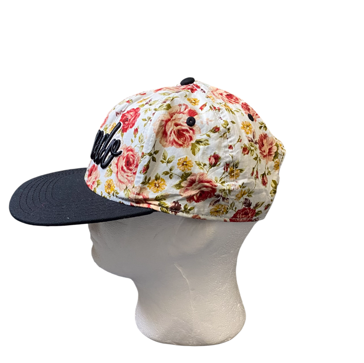 Essencial Orlando Baseball Cap Womens White Red Floral Adjustable Snapback Hat