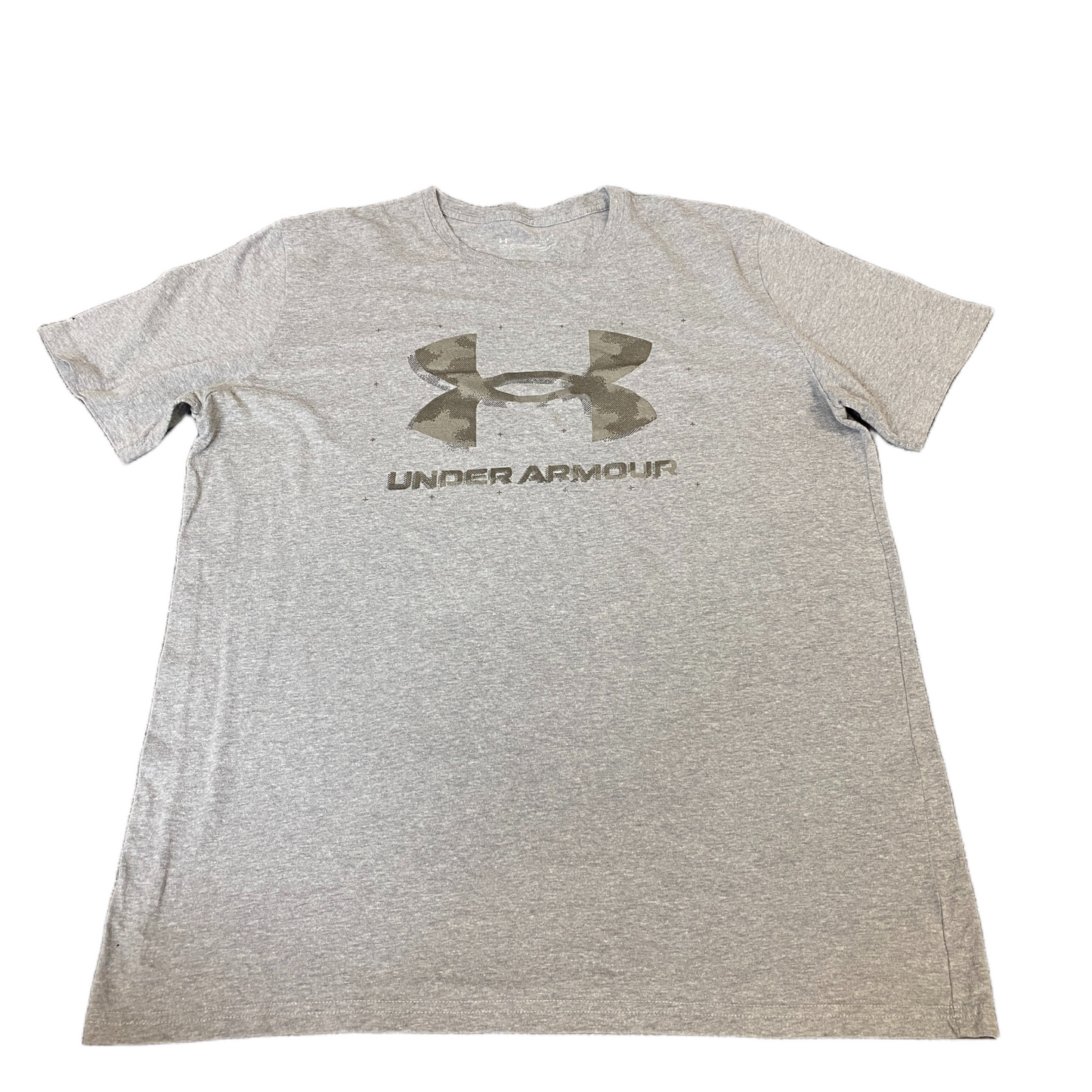 Under Armour T-Shirt Mens Large Grey Graphic Logo Short Sleeve Crew Neck Tee